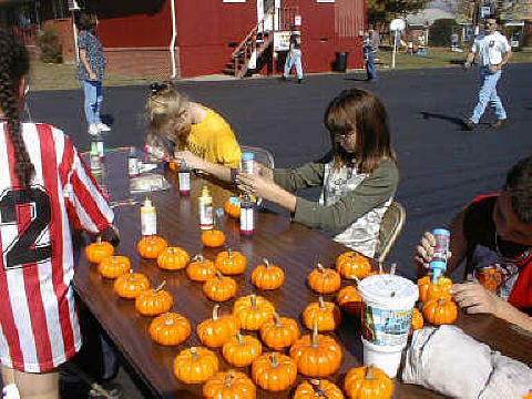 painting pumpkins