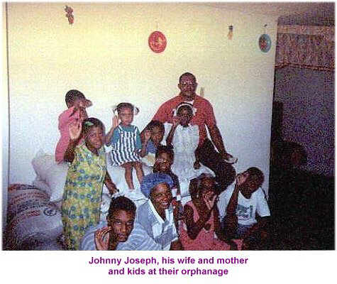 Johnny Joseph, family and orphanage kids