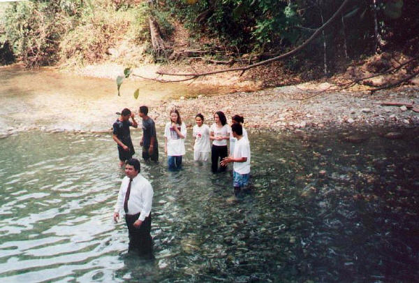 baptizing at the river